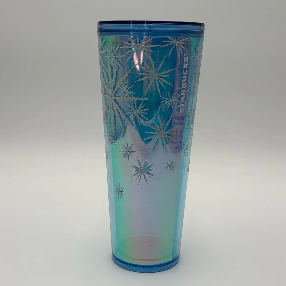 Starbucks Holiday 2023 Textured Snowflakes Blue Venti Cold Cup Tumbler 24oz